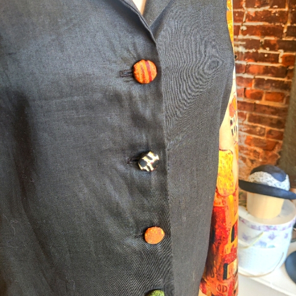 Medium Unique Linen & Silk Gustav Klimt Swing Jacket By St Louis Area Designer - Picture 5 of 14